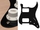 ST-133-B Boston  pickguard, Stallion, HH, 3 pot holes, 3-5 switch, 1 ply, black