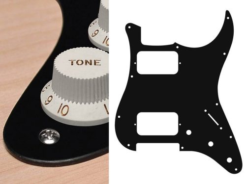 ST-133-BM Boston  pickguard, Stallion, HH, 3 pot holes, 3-5 switch, 1 ply, black mat