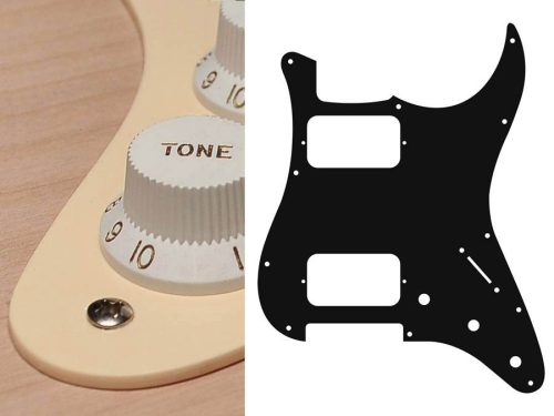 ST-133-C Boston  pickguard, Stallion, HH, 3 pot holes, 3-5 switch, 1 ply, cream