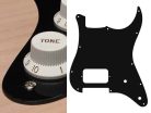 ST-144-B Boston  pickguard, Stallion, H, 2 pot holes, 1 ply, black