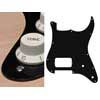 ST-144-B Boston  pickguard, Stallion, H, 2 pot holes, 1 ply, black