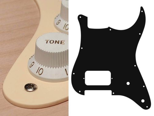 ST-144-C Boston  pickguard, Stallion, H, 2 pot holes, 1 ply, cream