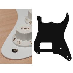   ST-144-W Boston  pickguard, Stallion, H, 2 pot holes, 1 ply, white