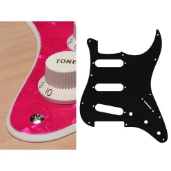   ST-213-PP Boston  pickguard, Stallion, standard, SSS, 3 pot holes, 3-5 switch, 2 ply, pearl pink