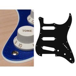   ST-213-SBU Boston  pickguard, Stallion, standard, SSS, 3 pot holes, 3-5 switch, 2 ply, sparkling blue