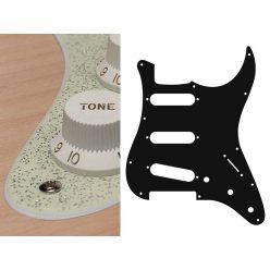   ST-213-SCH Boston  pickguard, Stallion, standard, SSS, 3 pot holes, 3-5 switch, 2 ply, sparkling champagne