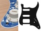 ST-222-POB Boston  pickguard, Stallion, SSH, 2 pot holes, 3-5 switch, 2 ply, pearl ocean blue