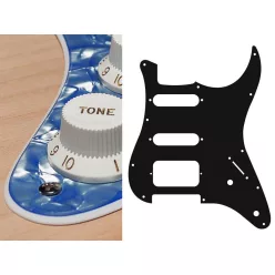   ST-222-POB Boston  pickguard, Stallion, SSH, 2 pot holes, 3-5 switch, 2 ply, pearl ocean blue