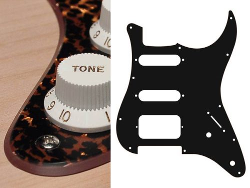 ST-222-RBP Boston  pickguard, Stallion, SSH, 2 pot holes, 3-5 switch, 2 ply, tiger brown pearl