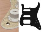 ST-222-SGD Boston  pickguard, Stallion, SSH, 2 pot holes, 3-5 switch, 2 ply, sparkling gold