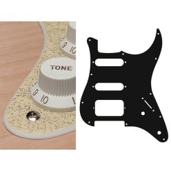   ST-222-SGD Boston  pickguard, Stallion, SSH, 2 pot holes, 3-5 switch, 2 ply, sparkling gold