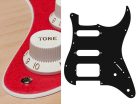 ST-222-SRD Boston  pickguard, Stallion, SSH, 2 pot holes, 3-5 switch, 2 ply, sparkling red