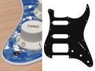 ST-223-POB Boston  pickguard, Stallion, SSH, 3 pot holes, 3-5 switch, 2 ply, pearl ocean blue