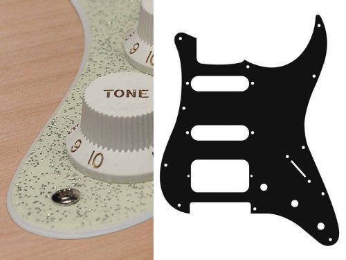 ST-223-SCH Boston  pickguard, Stallion, SSH, 3 pot holes, 3-5 switch, 2 ply, sparkling champagne