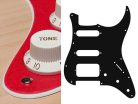 ST-223-SRD Boston  pickguard, Stallion, SSH, 3 pot holes, 3-5 switch, 2 ply, sparkling red