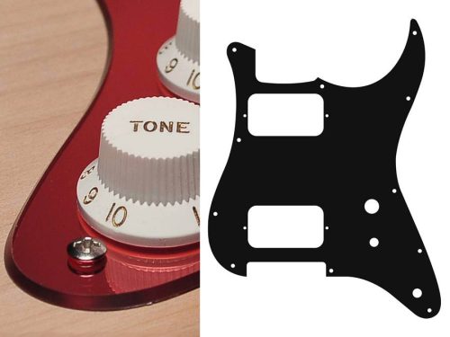 ST-231-MR Boston  pickguard, Stallion, HH, 2 pot holes, toggle switch, 2 ply, mirror red