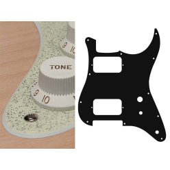  ST-231-SCH Boston  pickguard, Stallion, HH, 2 pot holes, toggle switch, 2 ply, sparkling champagne