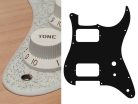 ST-231-SSV Boston  pickguard, Stallion, HH, 2 pot holes, toggle switch, 2 ply, sparkling silver