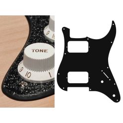   ST-232-SBK Boston  pickguard, Stallion, HH, 2 pot holes, 3-5 switch, 2 ply, sparkling black