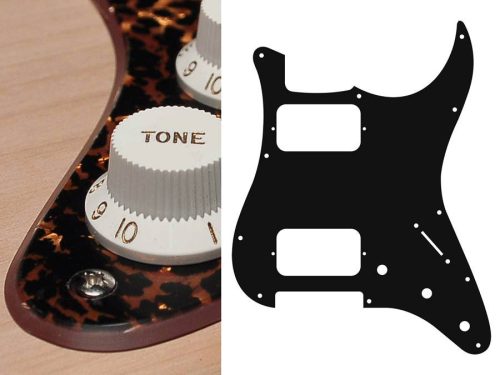 ST-233-RBP Boston  pickguard, Stallion, HH, 3 pot holes, 3-5 switch, 2 ply, tiger brown pearl