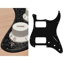   ST-233-SBK Boston  pickguard, Stallion, HH, 3 pot holes, 3-5 switch, 2 ply, sparkling black