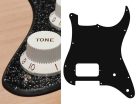 ST-244-SBK Boston  pickguard, Stallion, H, 2 pot holes, 2 ply, sparkling black