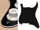 ST-300-B Boston  pickguard, Stallion, no holes (only screw holes), 3 ply, black