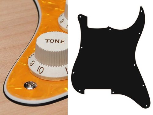 ST-300-PY Boston  pickguard, Stallion, no holes (only screw holes), 3 ply, pearl yellow