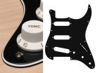 ST-313-B Boston  pickguard, Stallion, standard, SSS, 3 pot holes, 3-5 switch, 3 ply, black