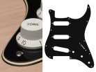 ST-313-BC Boston  pickguard, Stallion, standard, SSS, 3 pot holes, 3-5 switch, 3 ply, black and cream