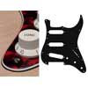 ST-313-RR Boston  pickguard, Stallion, standard, SSS, 3 pot holes, 3-5 switch, 3 ply, tiger red