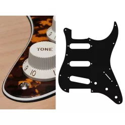   ST-313-RY Boston  pickguard, Stallion, standard, SSS, 3 pot holes, 3-5 switch, 3 ply, tiger yellow