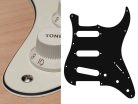 ST-313-VW Boston  pickguard, Stallion, standard, SSS, 3 pot holes, 3-5 switch, 3 ply, vintage white