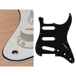   ST-313-W Boston  pickguard, Stallion, standard, SSS, 3 pot holes, 3-5 switch, 3 ply, white