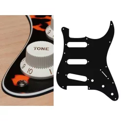   ST-313-WCO Boston  pickguard, Stallion, standard, SSS, 3 pot holes, 3-5 switch, 3 ply, wild cat orange