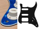 ST-322-PBU Boston  pickguard, Stallion, SSH, 2 pot holes, 3-5 switch, 3 ply, pearl blue