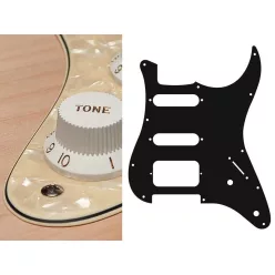   ST-322-PC Boston  pickguard, Stallion, SSH, 2 pot holes, 3-5 switch, 3 ply, pearl cream