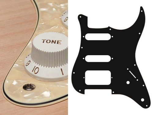 ST-322-PC Boston  pickguard, Stallion, SSH, 2 pot holes, 3-5 switch, 3 ply, pearl cream