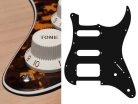 ST-322-RY Boston  pickguard, Stallion, SSH, 2 pot holes, 3-5 switch, 3 ply, tiger yellow