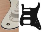 ST-322-VW Boston  pickguard, Stallion, SSH, 2 pot holes, 3-5 switch, 3 ply, vintage white