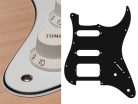 ST-322-W Boston  pickguard, Stallion, SSH, 2 pot holes, 3-5 switch, 3 ply, white