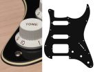 ST-323-BC Boston  pickguard, Stallion, SSH, 3 pot holes, 3-5 switch, 3 ply, black and cream