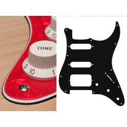   ST-323-PR Boston  pickguard, Stallion, SSH, 3 pot holes, 3-5 switch, 3 ply, pearl red