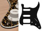 ST-323-RP Boston  pickguard, Stallion, SSH, 3 pot holes, 3-5 switch, 3 ply, tiger pearl