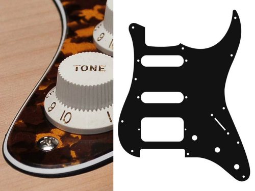 ST-323-RY Boston  pickguard, Stallion, SSH, 3 pot holes, 3-5 switch, 3 ply, tiger yellow