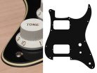 ST-331-BC Boston  pickguard, Stallion, HH, 2 pot holes, toggle switch, 3 ply, black and cream