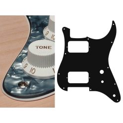   ST-331-PB Boston  pickguard, Stallion, HH, 2 pot holes, toggle switch, 3 ply, pearl black