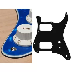   ST-331-PBU Boston  pickguard, Stallion, HH, 2 pot holes, toggle switch, 3 ply, pearl blue