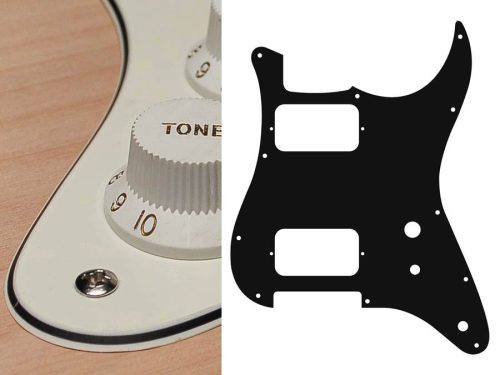 ST-331-VW Boston  pickguard, Stallion, HH, 2 pot holes, toggle switch, 3 ply, vintage white