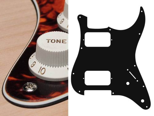 ST-332-MO Boston  pickguard, Stallion, HH, 2 pot holes, 3-5 switch, 3 ply, marble orange